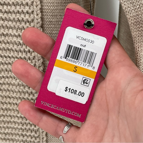 Vince Camuto Knit Dress Tan Oat Knit Cowl Neck S New - Picture 4 of 7